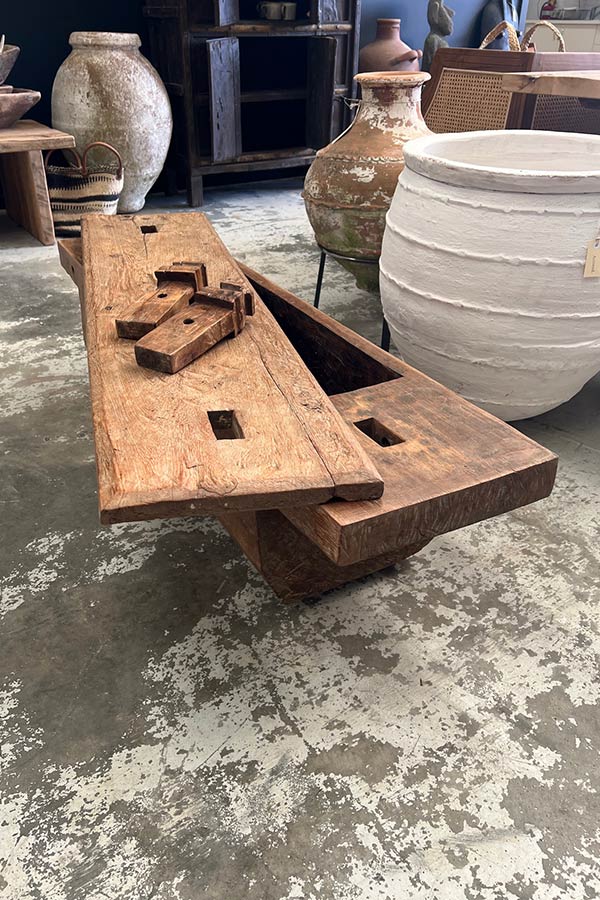 Javanese Antique Bench Seat with Secret Compartment V2