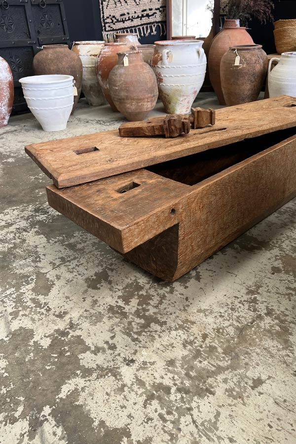 Javanese Antique Bench Seat with Secret Compartment V2