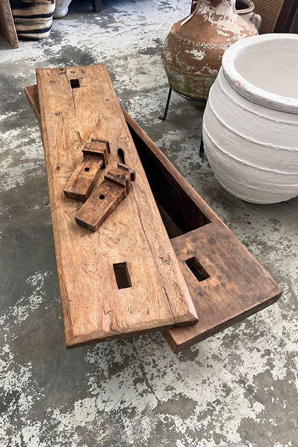 Javanese Antique Bench Seat with Secret Compartment V2