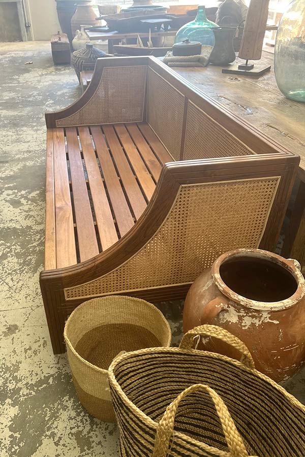 Javanese Rattan & Teak Daybed Sofa V2