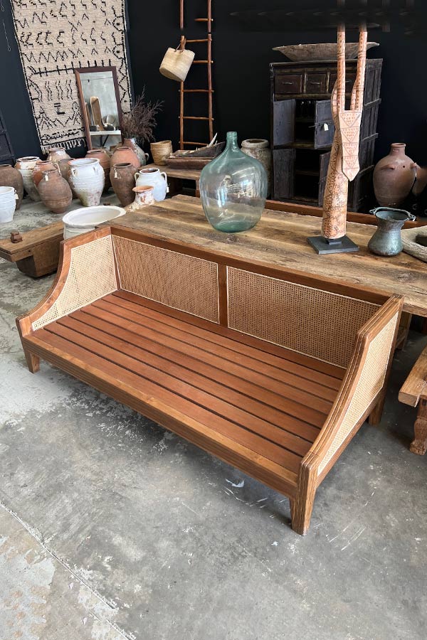 Javanese Rattan & Teak Daybed Sofa V1