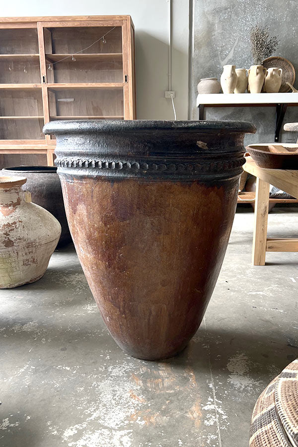 Indonesian Extra Tall Glazed Pot V2