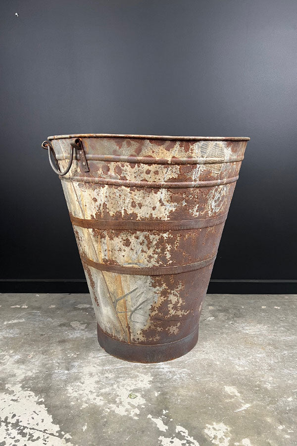 Reclaimed Large Olive Galvanised Planter V3