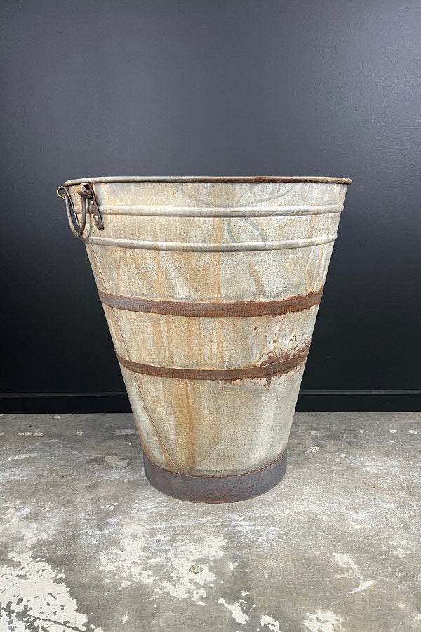 Reclaimed Large Olive Galvanised Planter V3