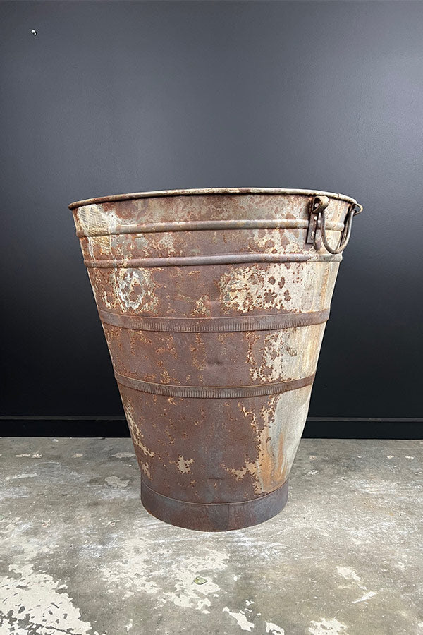Reclaimed Large Olive Galvanised Planter V3