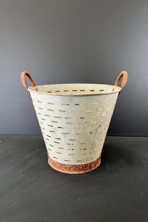 Small Galvanised Olive Planter