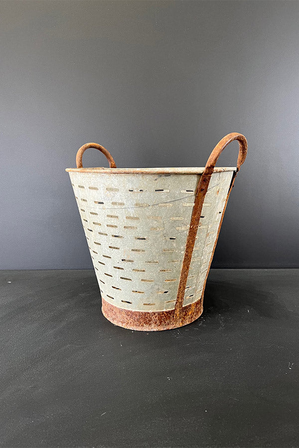 Small Galvanised Olive Planter