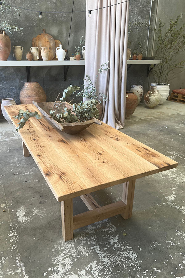 Sanded Oak Farmhouse Dining Table 2500mm x 1000mm