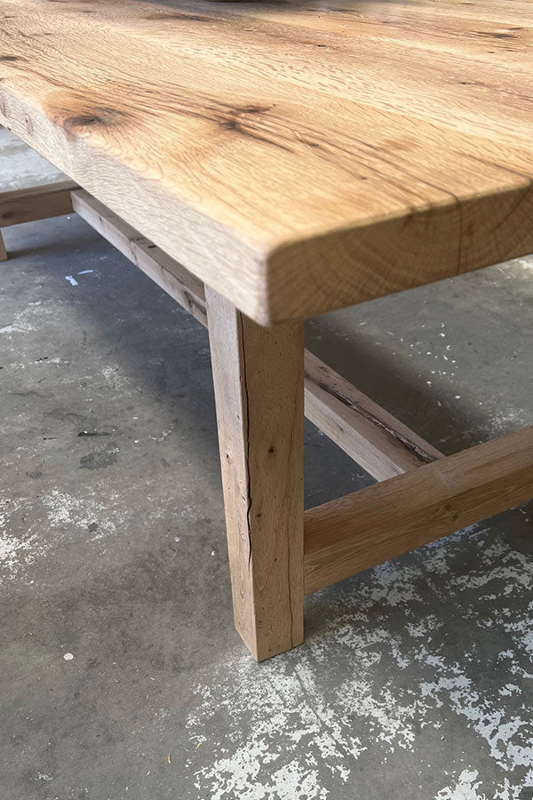 Sanded Oak Farmhouse Dining Table 2500mm x 1000mm
