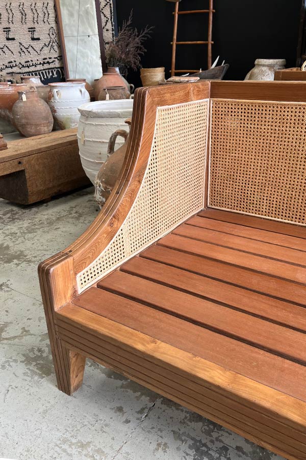 Javanese Rattan & Teak Daybed Sofa V1