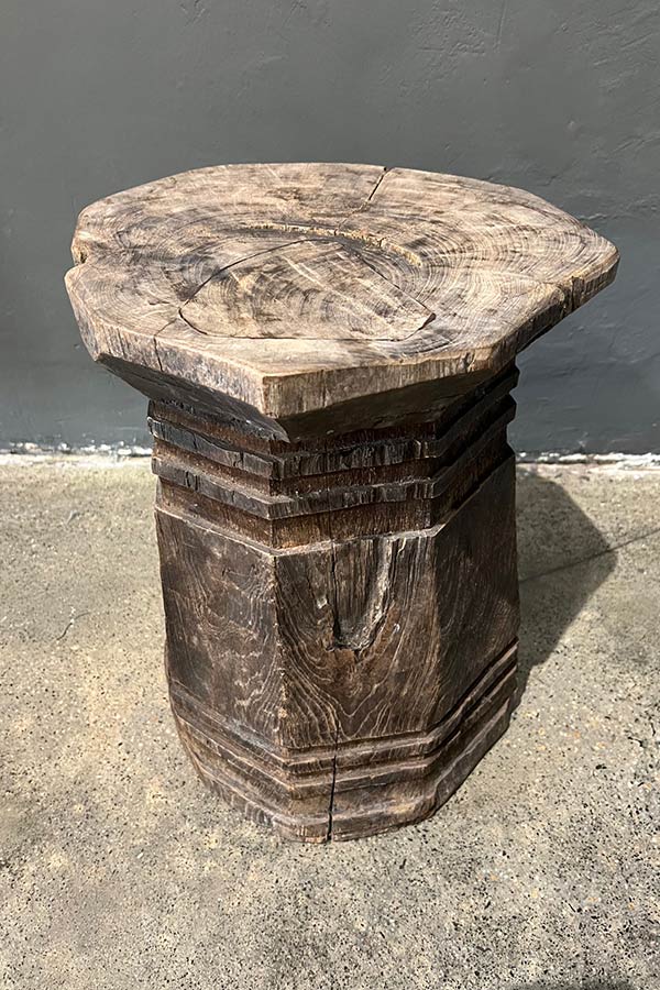 Indian Teak Wood Side Table or Stool