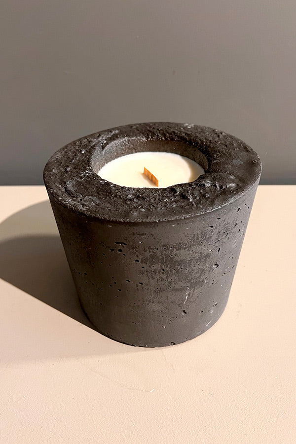 Lumen & Luxe Small Charcoal Concrete Candle with New York, New York Scent