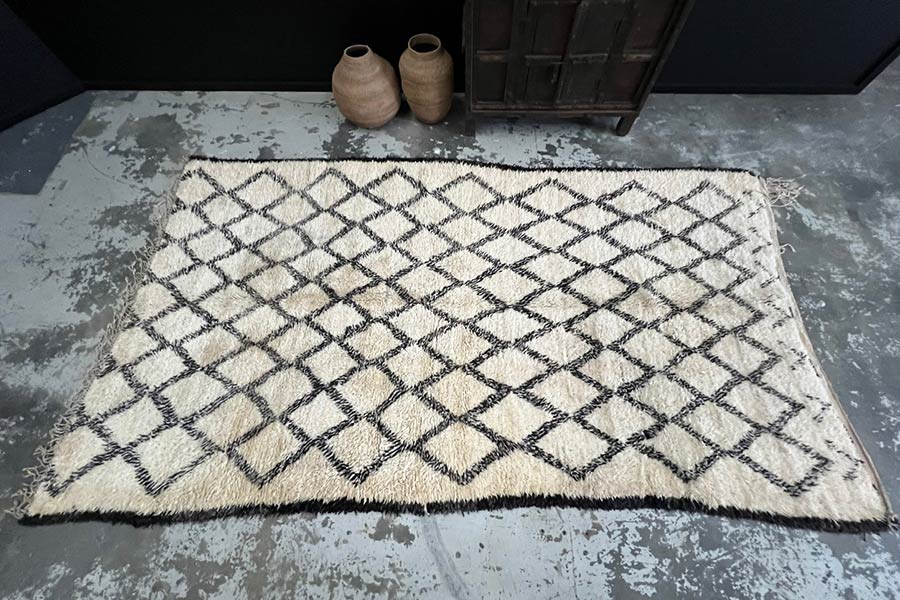 Authentic Vintage Beni Ourain Moroccan Rug