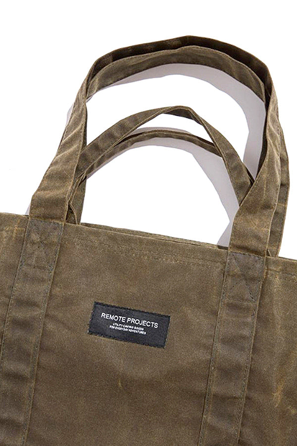 Remote Projects Khaki Waxed Canvas Utility Bag