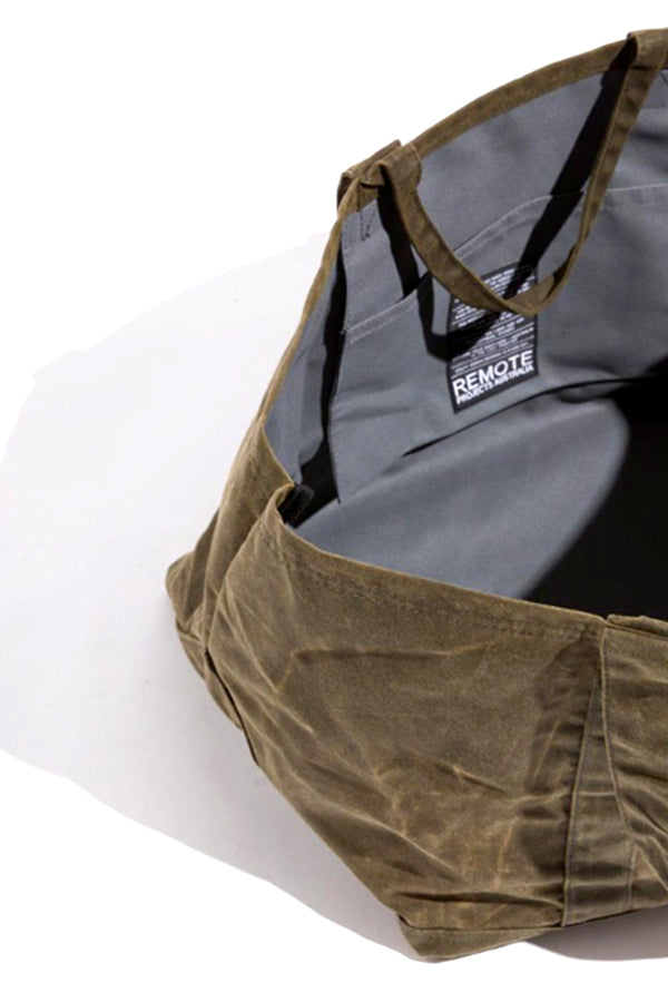 Remote Projects Khaki Waxed Canvas Utility Bag