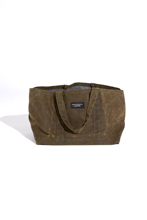 Remote Projects Khaki Waxed Canvas Utility Bag