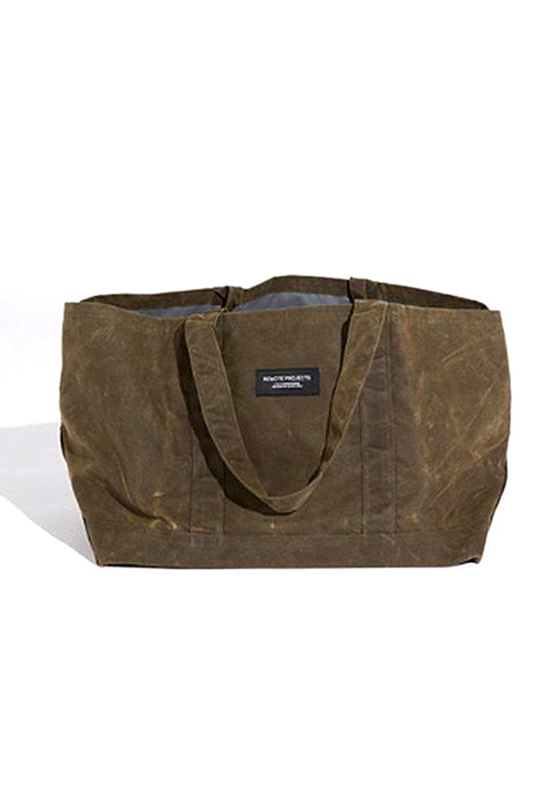 Remote Projects Khaki Waxed Canvas Utility Bag