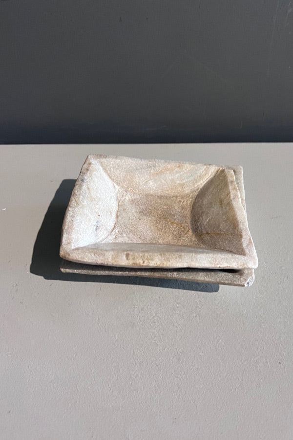 Small Square White Marble Dish