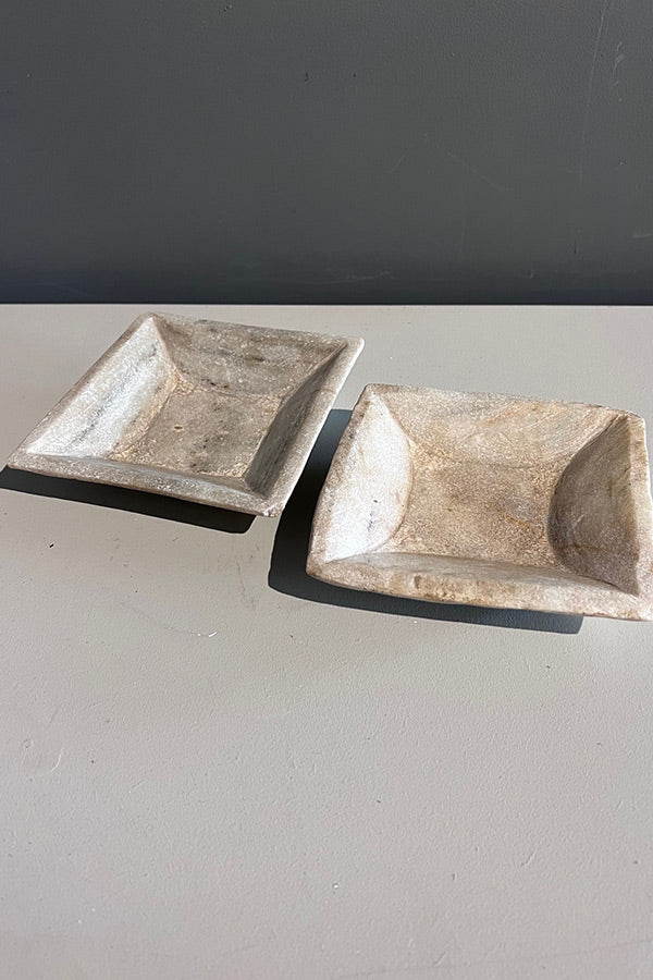 Small Square White Marble Dish