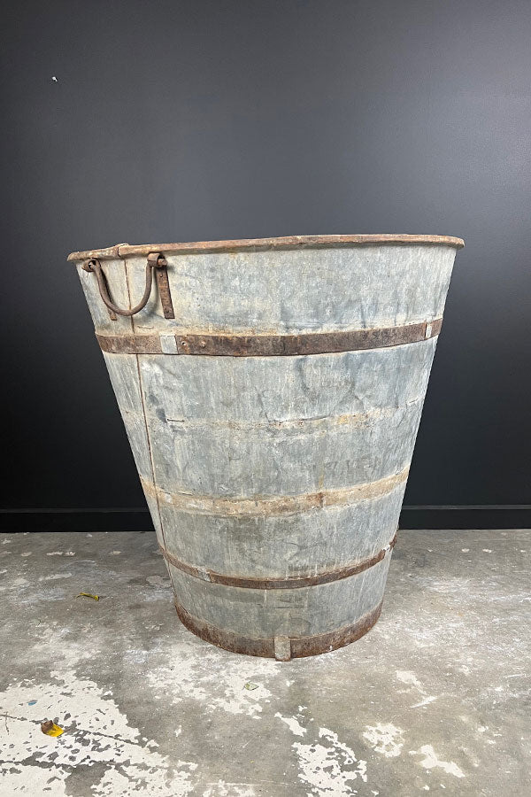 Large Olive Galvanised Planter V1